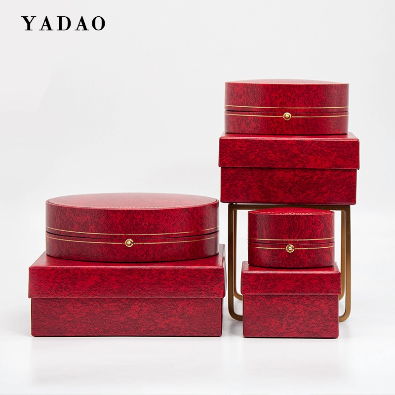 2023 hot sale leather material round shape design jewelry box for wholesale