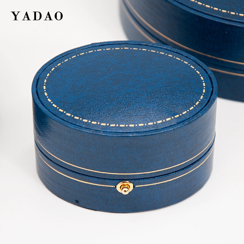 2023 hot sale leather material round shape design jewelry box for wholesale