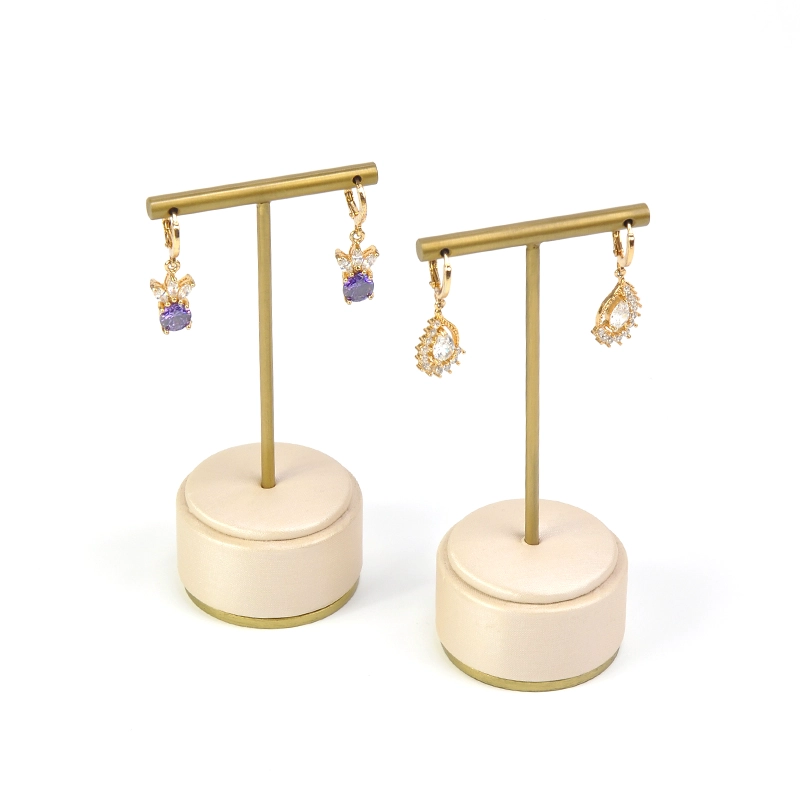Présentoir de bijoux en cuir et velours, support pour bagues, boucles d'oreilles, pendentif, plateau à bijoux avec Logo personnalisé en métal, vente en gros