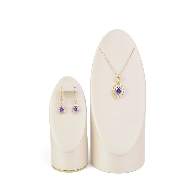 Présentoir de bijoux en cuir et velours, support pour bagues, boucles d'oreilles, pendentif, plateau à bijoux avec Logo personnalisé en métal, vente en gros