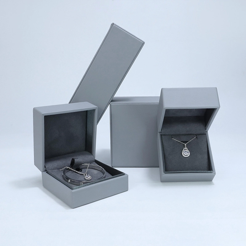 porcelana Caja de presentación de empaquetado de la joyería de la caja de educación superior de papel gris personalizada con el logotipo personalizado fabricante