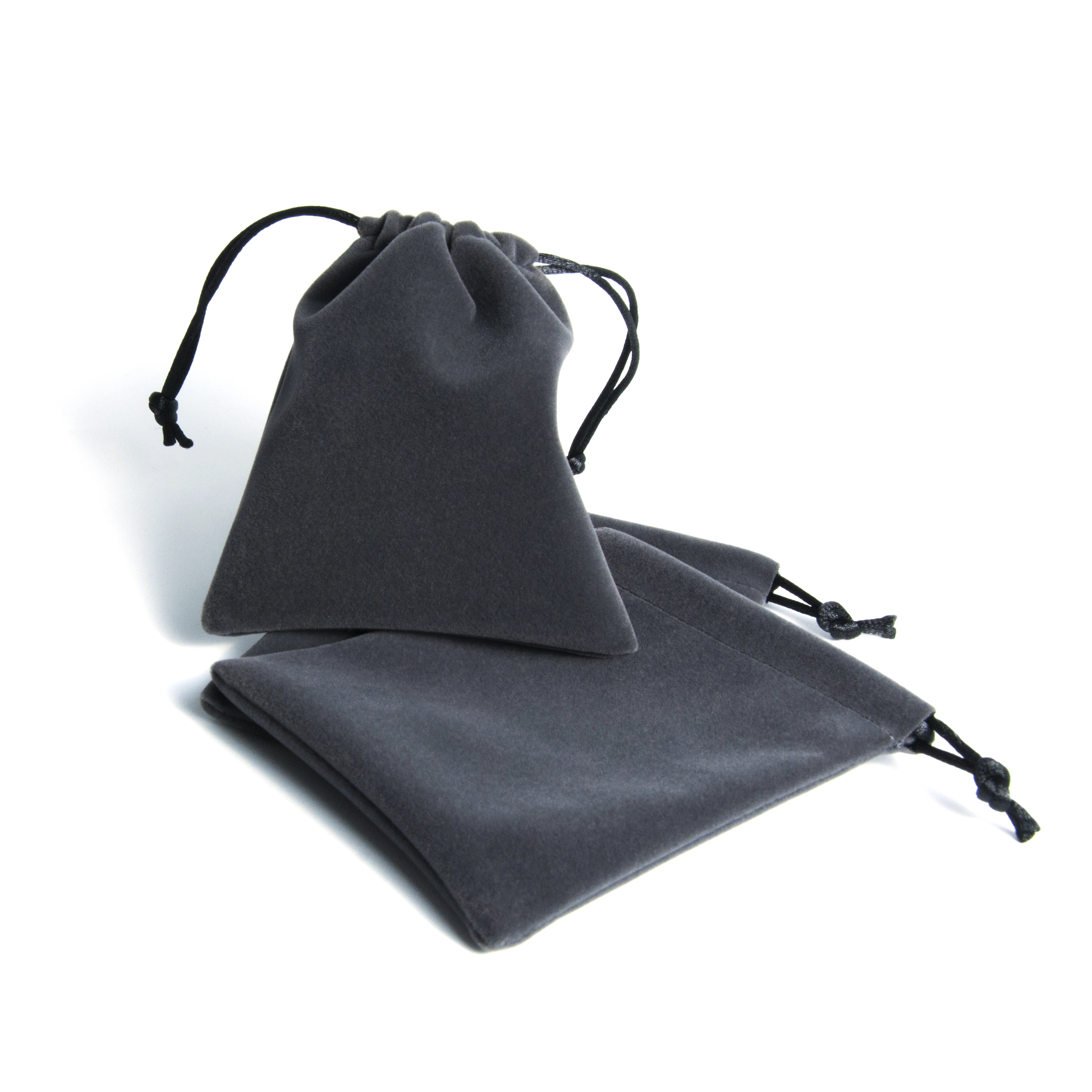 Pochette à bijoux en velours avec cordon de serrage, couleur et logo personnalisés bleu noir