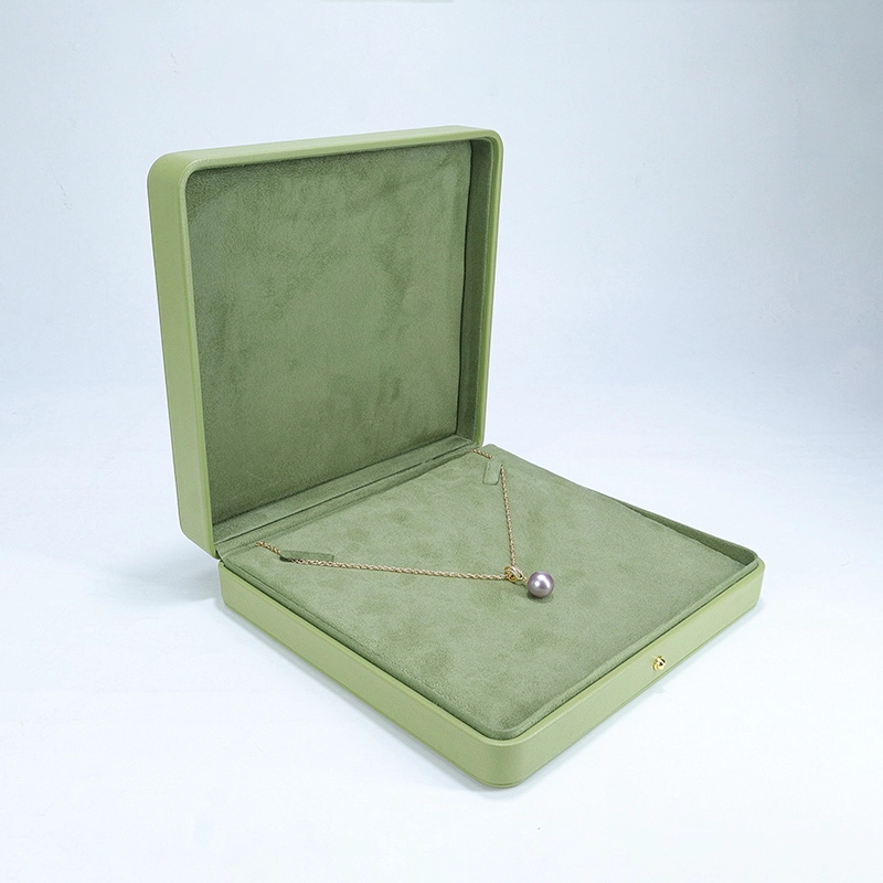 Factory wholesale Custom high-ed green leather big size box jewelry packging display box