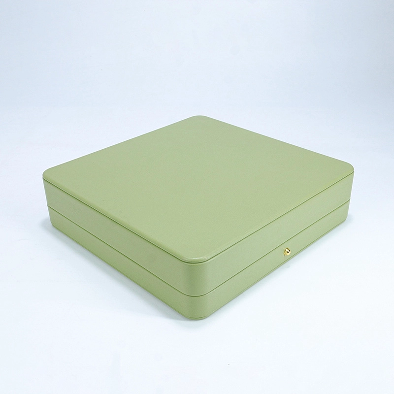 Factory wholesale Custom high-ed green leather big size box jewelry packging display box