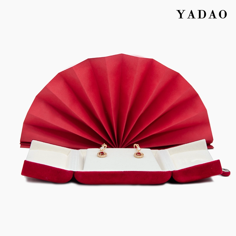 Μικρό MOQ Custom Jewelry Box Velvet Inside Pad Διπλό ανοιγόμενο κουτί με δωρεάν λογότυπο
