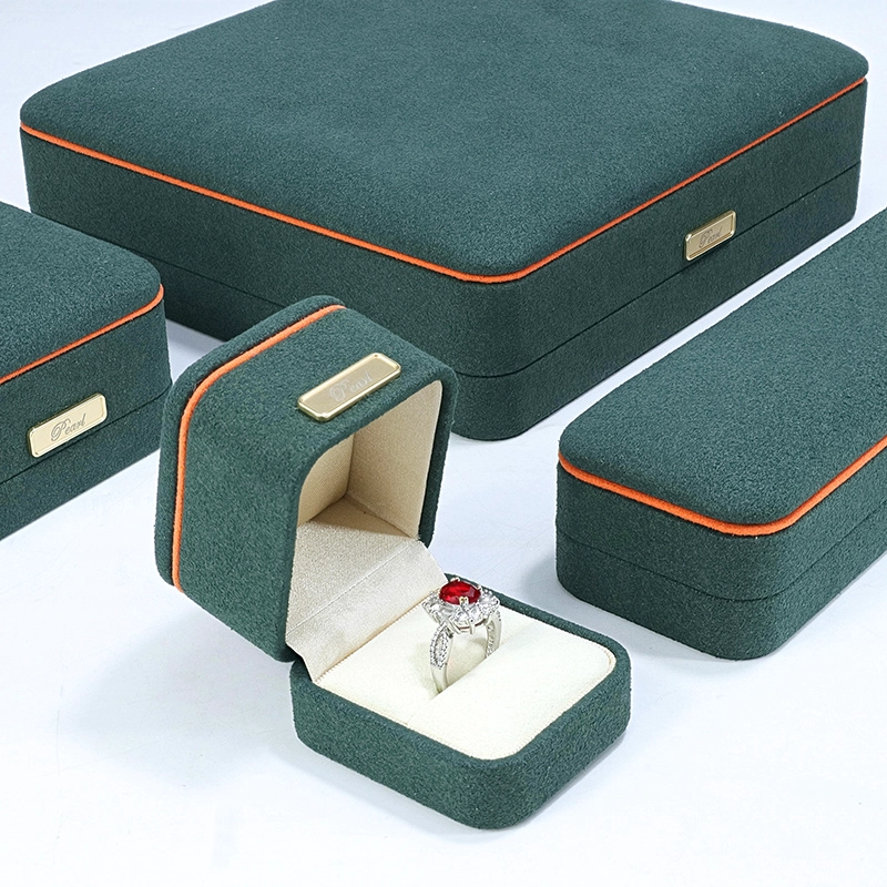 Kotak Barang Kemas Sudut Bulat Borong Kotak Barang Kemas Kapas Campuran Warna Cincin Anting-Anting Kotak Gelang