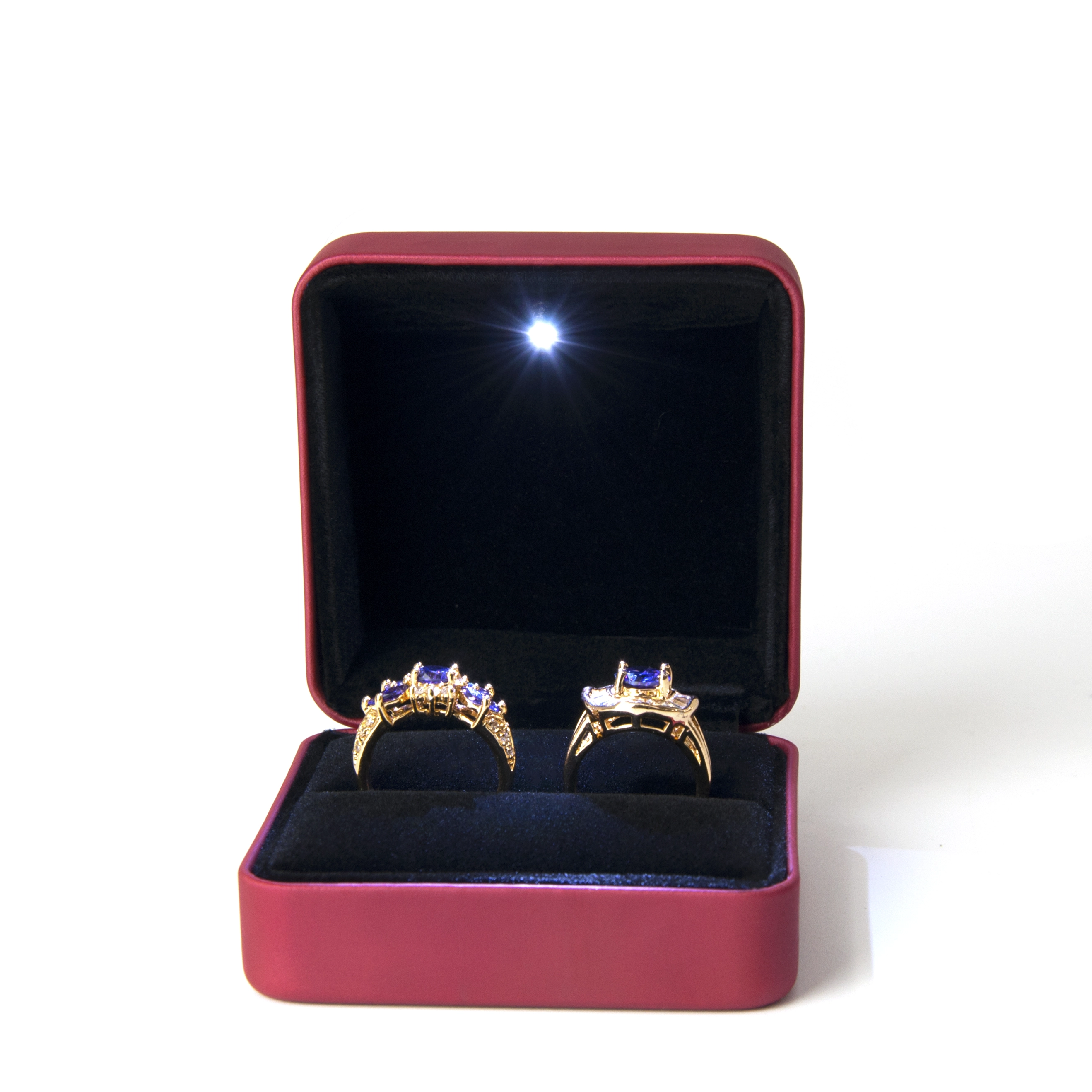 Banayad na Kahon ng Alahas Pu Leather Packaging Custom na Kulay ng Singsing Hikaw Necklace Bracelet Bangle Box