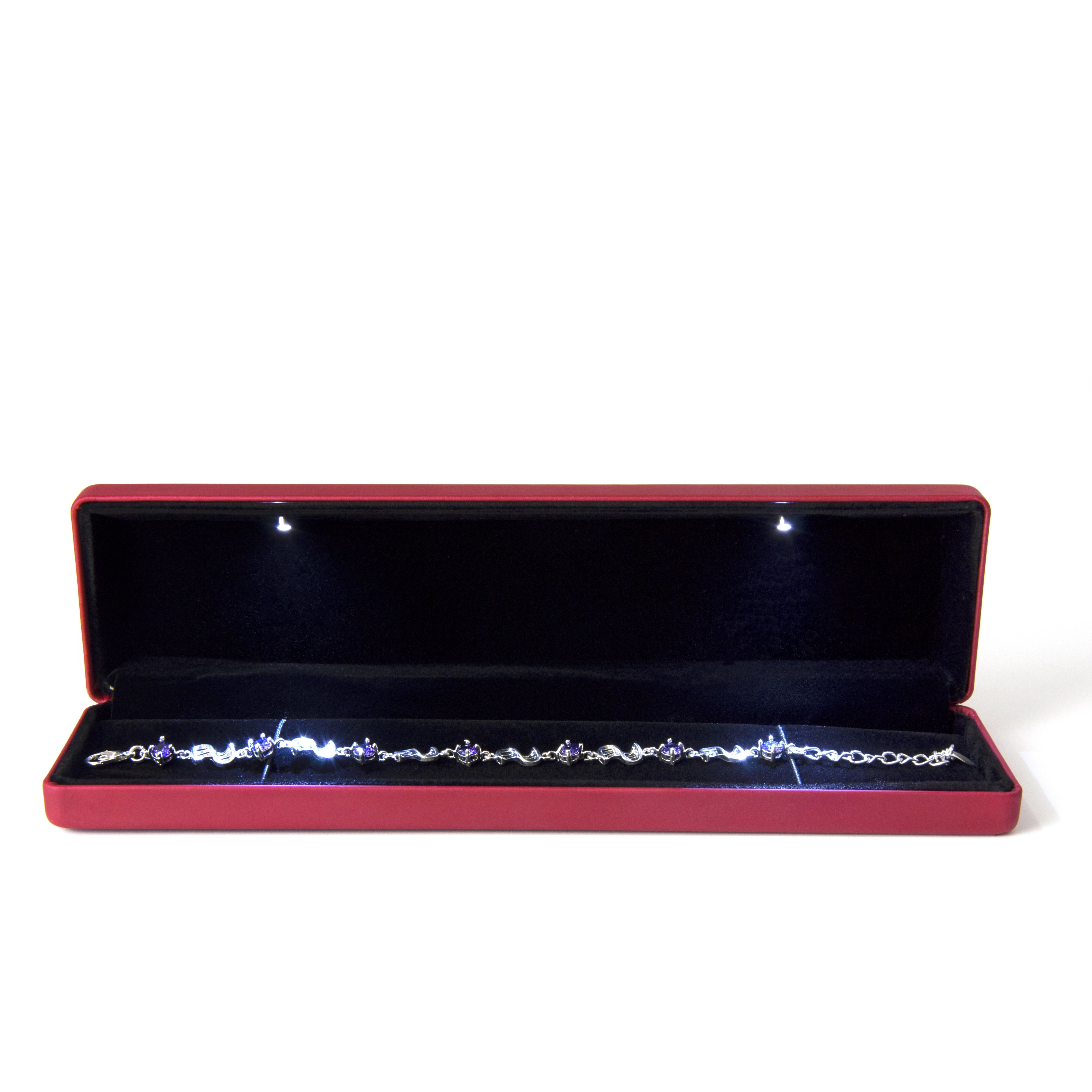 Banayad na Kahon ng Alahas Pu Leather Packaging Custom na Kulay ng Singsing Hikaw Necklace Bracelet Bangle Box