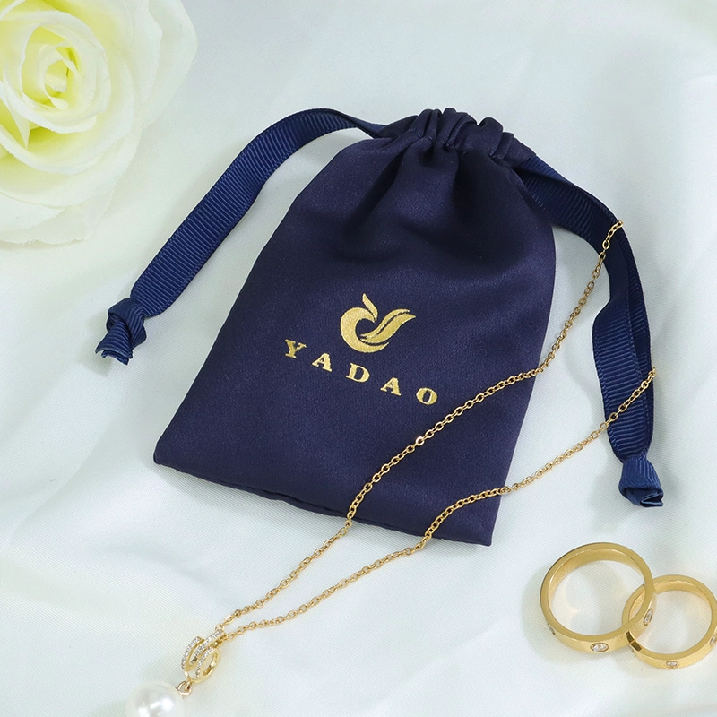 Custom Jewelry Pouch Satin Bag for Ring Earrings Bangle Pendant Custom Logo