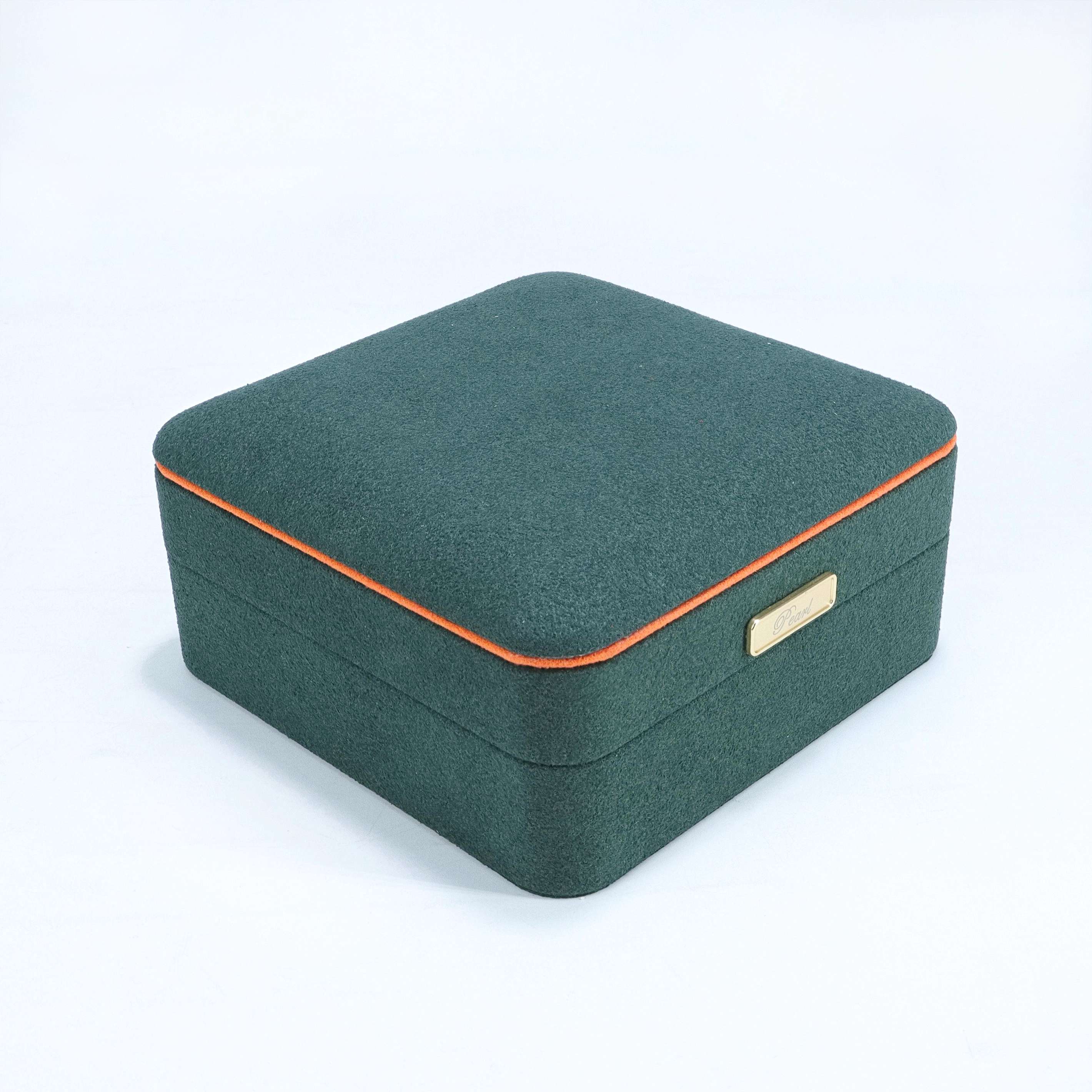 Microfiber Jewelry Box Custom Color Logo Alahas Storage Box Maliit Katamtamang Malaking Sukat