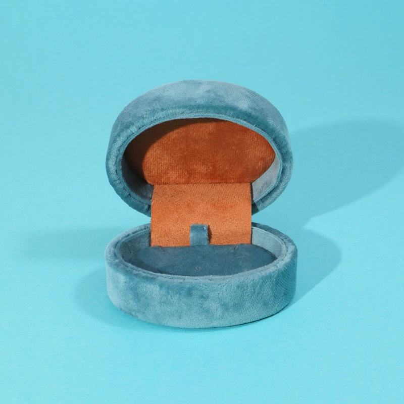 Boîte à bagues en velours personnalisée, fournisseur de boîte à bijoux bleue pour mariage
