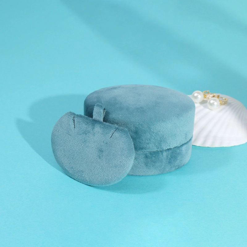 Boîte à bagues en velours personnalisée, fournisseur de boîte à bijoux bleue pour mariage