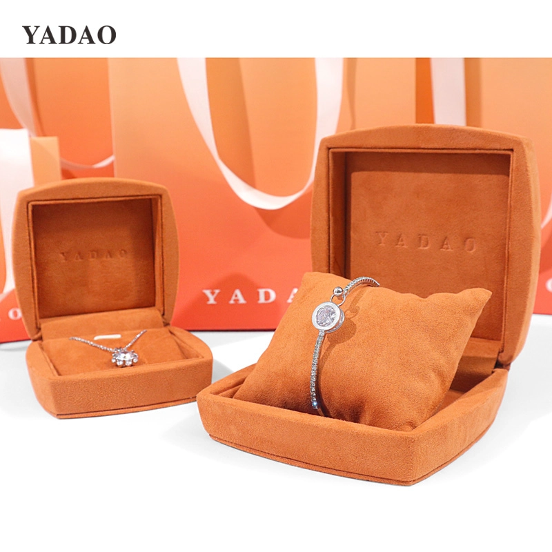 Eyes catching High-end expensive luxurious fine jewelry set customized limited edition suede microfiber packaging box