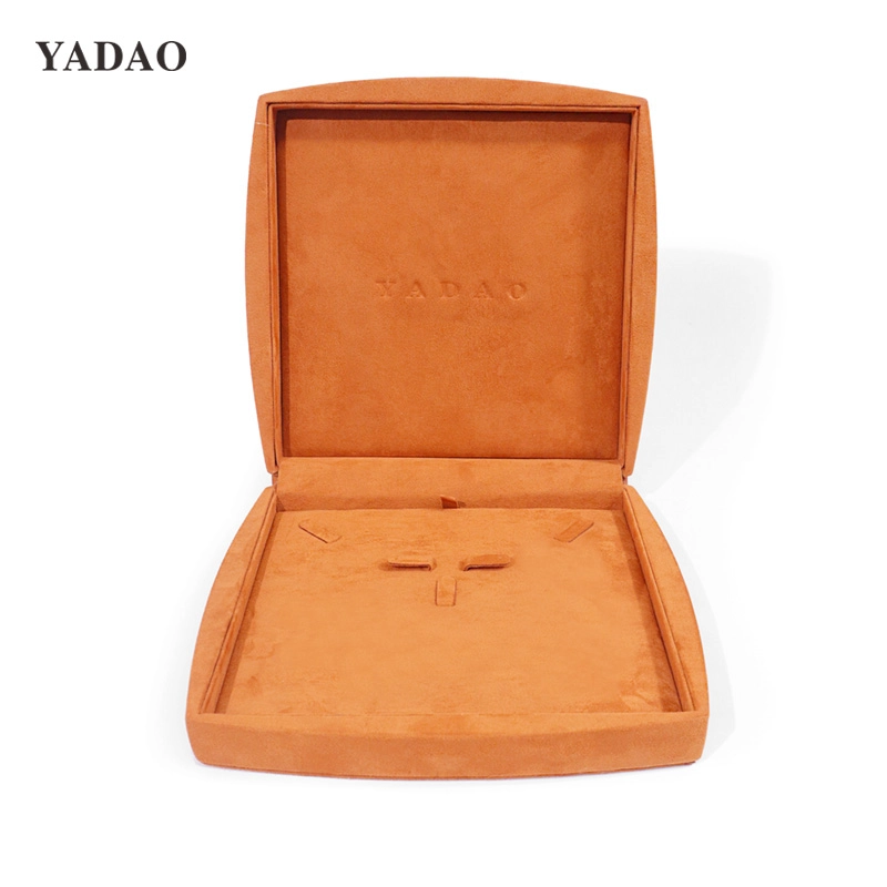 Eyes catching High-end expensive luxurious fine jewelry set customized limited edition suede microfiber packaging box