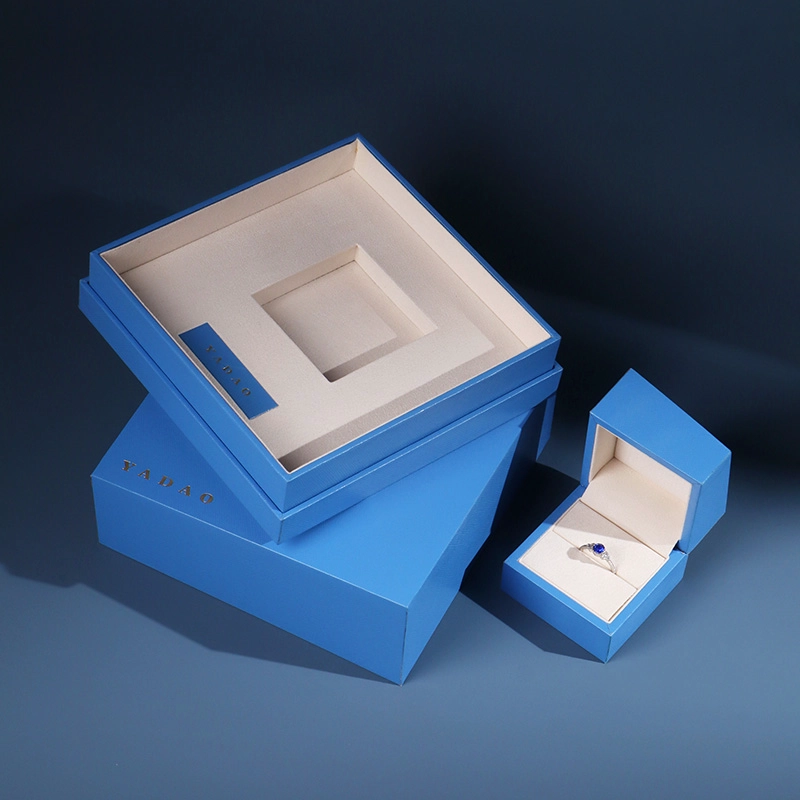 Reka bentuk khas Cina Reka Bentuk Khas Khas Perhiasan Double Packaging Ring Box Irregular