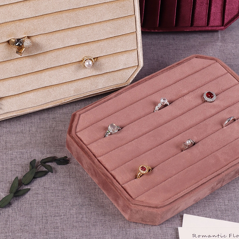 colorful velvet jewelry ring fashion accesorries boutique display fashion design flat tray