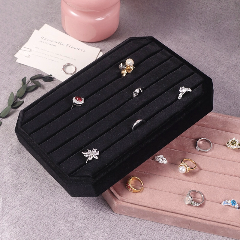 colorful velvet jewelry ring fashion accesorries boutique display fashion design flat tray