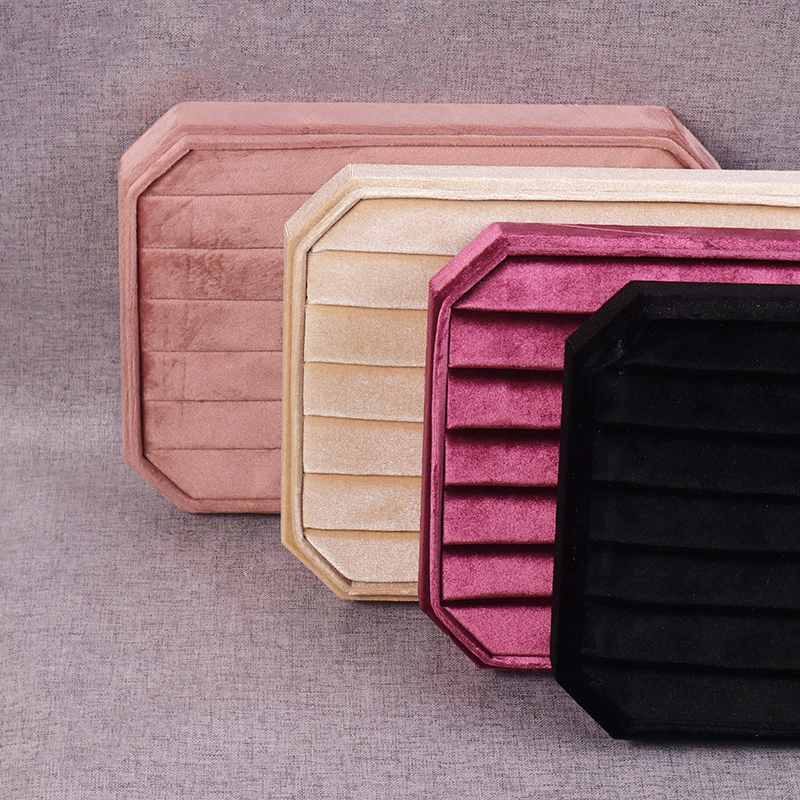 colorful velvet jewelry ring fashion accesorries boutique display fashion design flat tray