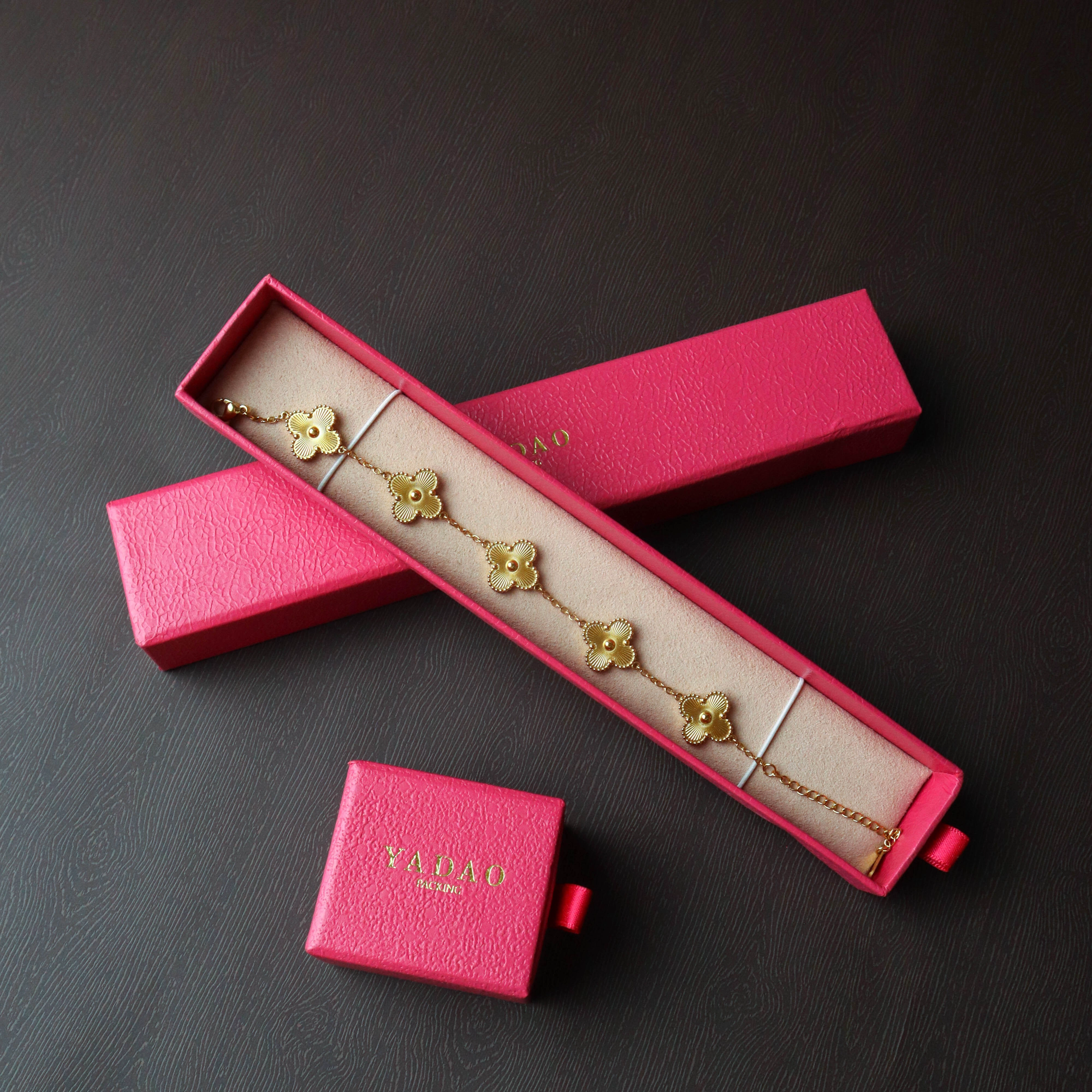 Pink Paper High End Perhiasan Kotak Hadiah Ideal Set Kotak Hadiah Ideal
