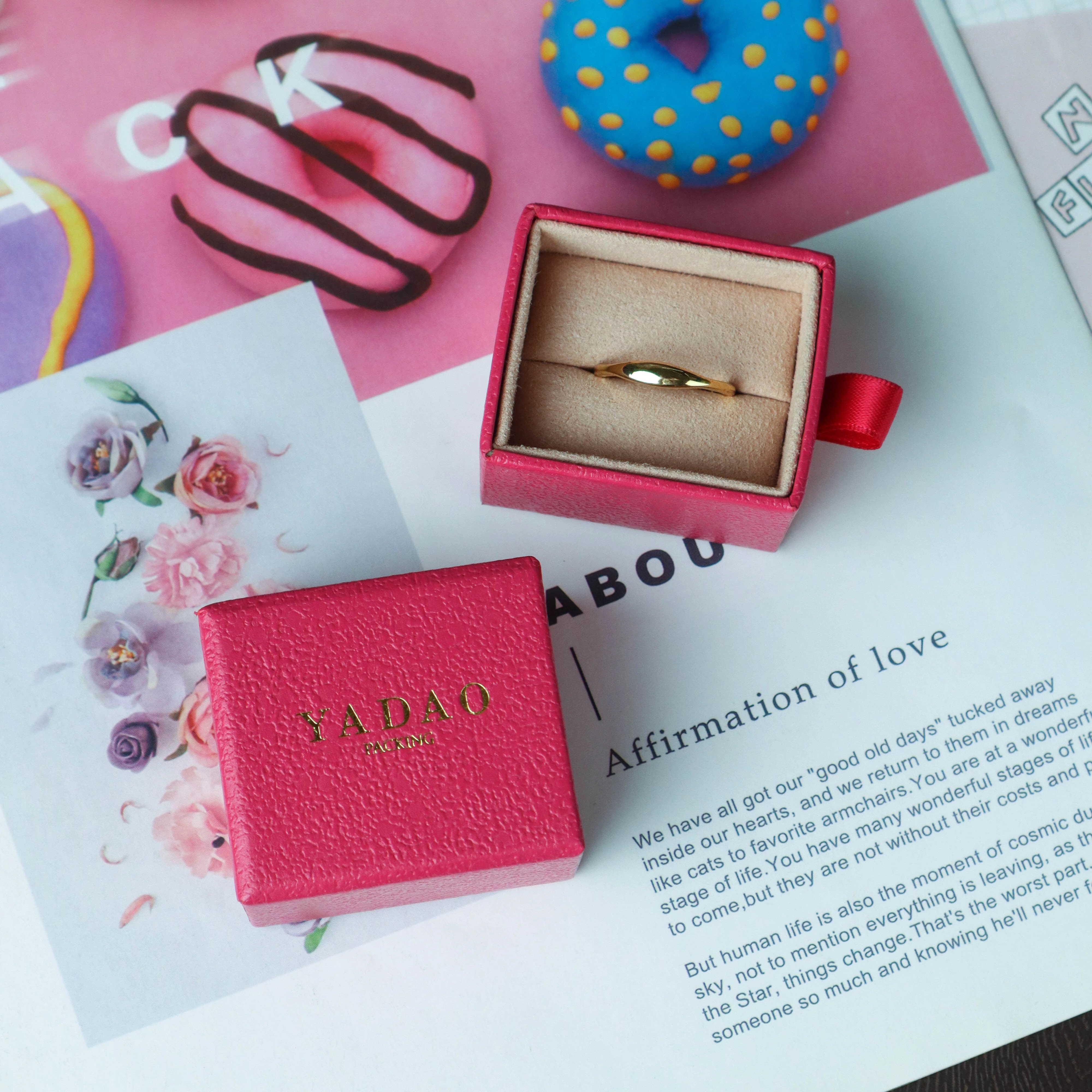Pink Paper High End Perhiasan Kotak Hadiah Ideal Set Kotak Hadiah Ideal