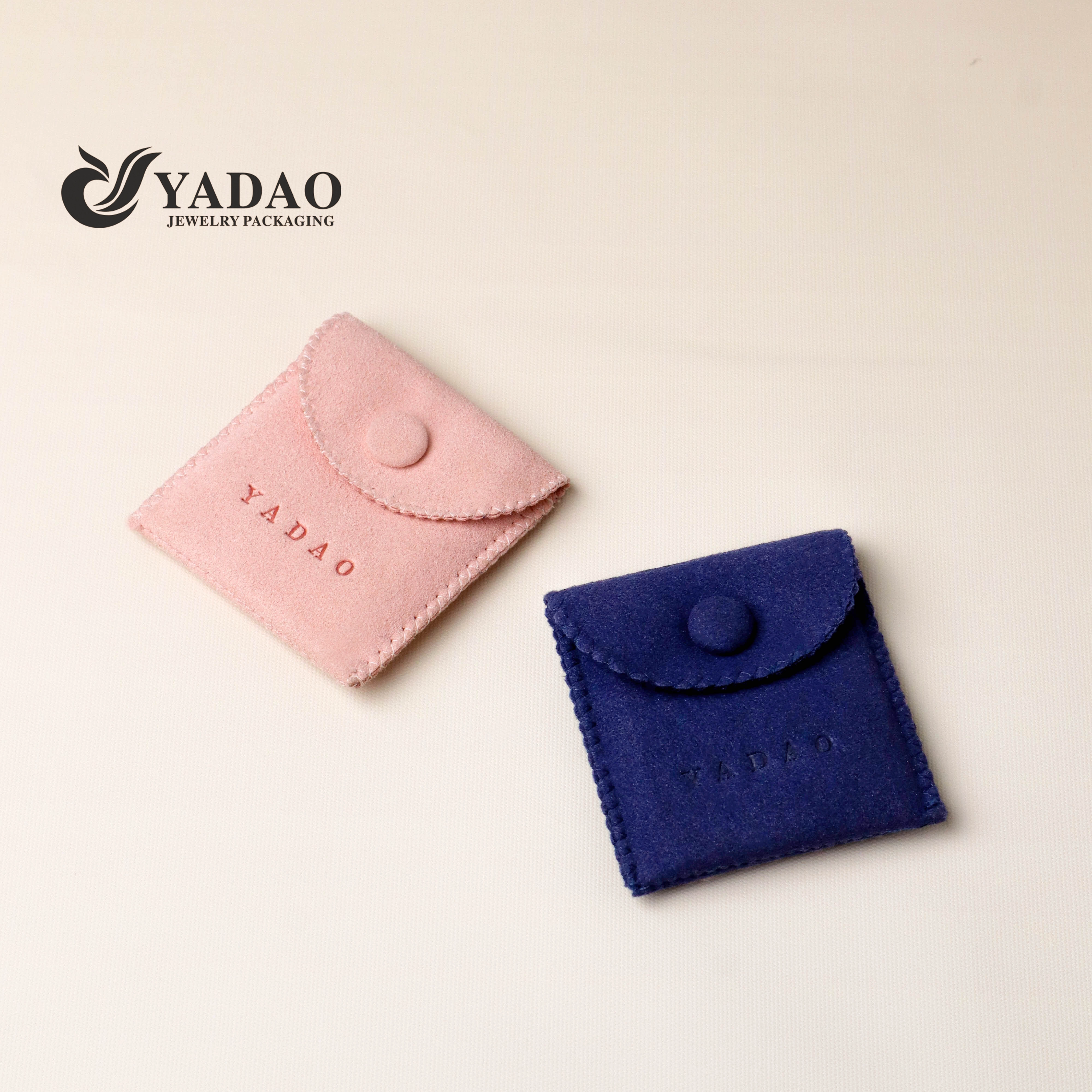 Bolsas de joalheria macias de marca própria rosa - tamanho/cor personalizado para negócios por atacado