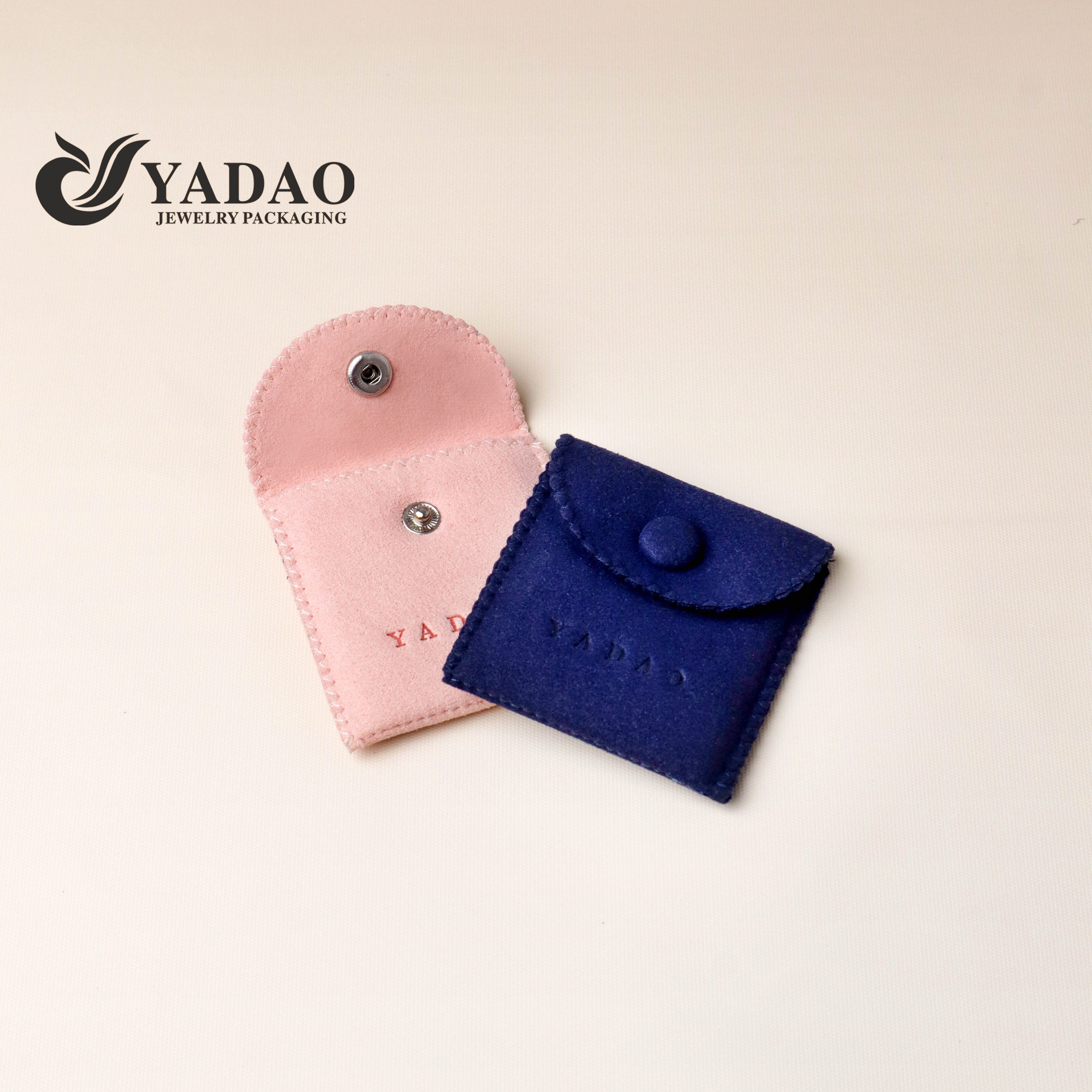 Bolsas de joalheria macias de marca própria rosa - tamanho/cor personalizado para negócios por atacado