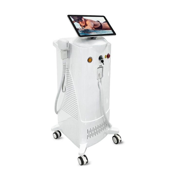 China Große Leistung Eisdiodenlaser 808 nm Diodenlaser-Haarentfernung 755 nm 808 nm 1064 nm Laser-Haarentfernungsmaschine Hersteller