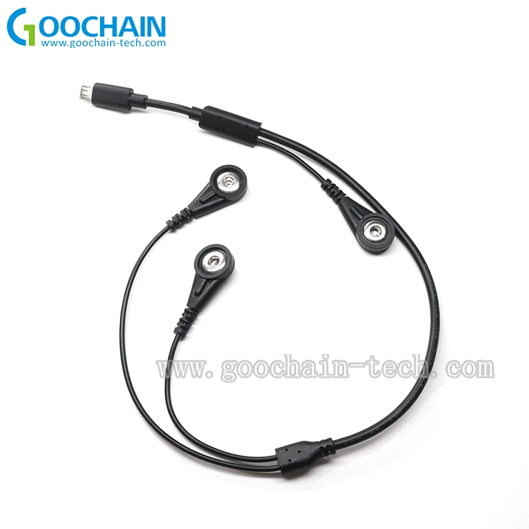 Cina Cavo ECG Micro USB a 4,0 mm Femmina ECG Pulsante a scatto produttore