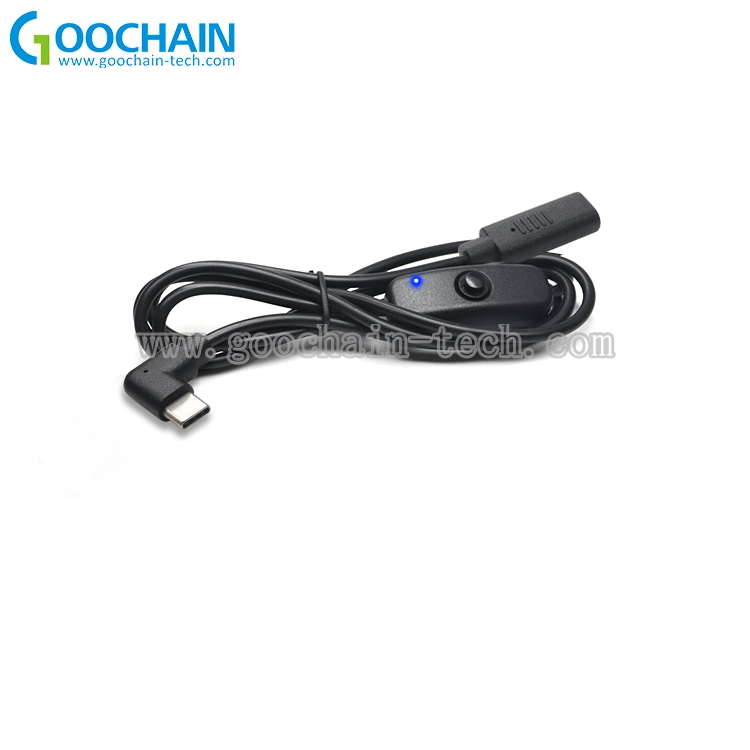 中国 自定义90度USB 3.1型C延长电缆，带LED指示灯开关 制造商