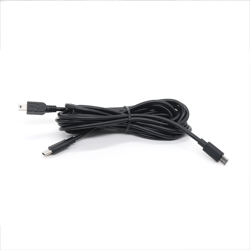 China Benutzerdefinierter Splitter USB-Typ C-Stecker zu Micro USB 5Pin Male  Mini USB 5Pin-Kabel Hersteller