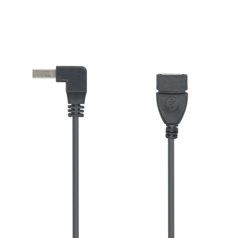 China Opwaartse hoek USB A mannelijk naar USB A vrouwelijk verlengkabel fabrikant