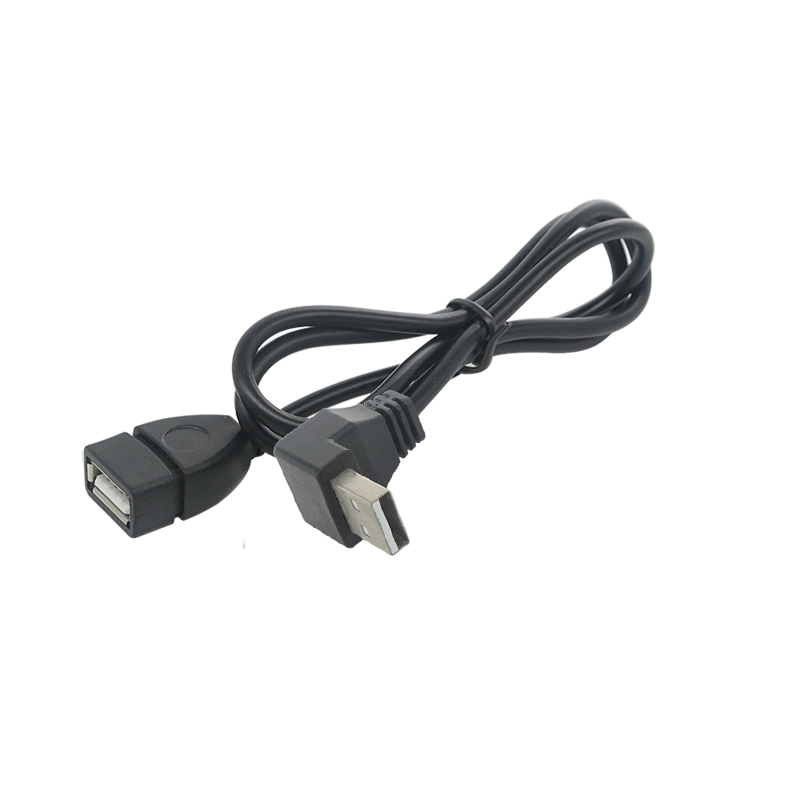 China Opwaartse hoek USB A mannelijk naar USB A vrouwelijk verlengkabel fabrikant