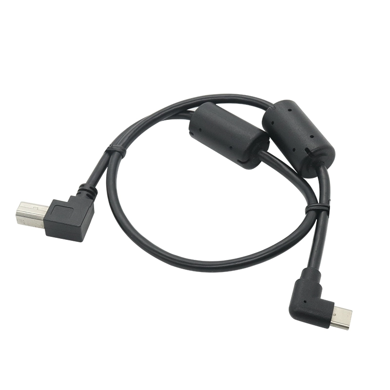 China 90 graden USB 2.0 Type C naar USB B Printerkabel met ferrietkern fabrikant