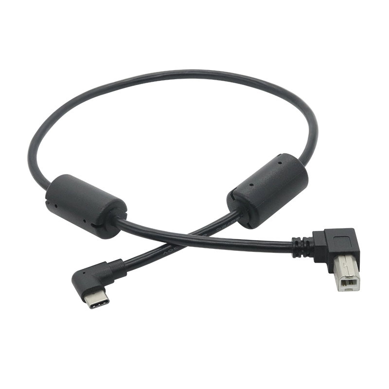 China 90 graden USB 2.0 Type C naar USB B Printerkabel met ferrietkern fabrikant
