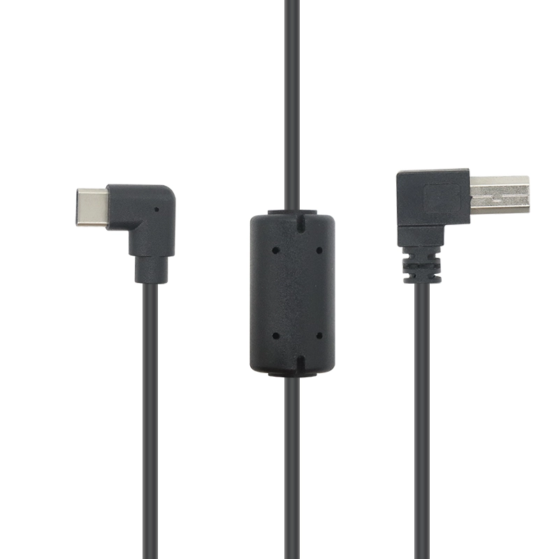 China 90 graden USB 2.0 Type C naar USB B Printerkabel met ferrietkern fabrikant