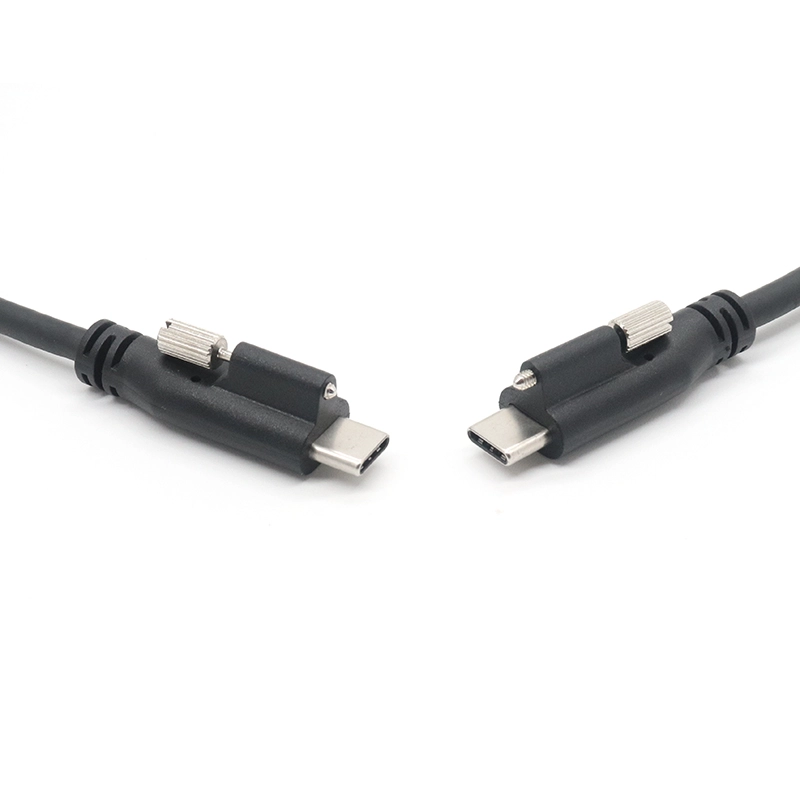 China Único parafuso Bloqueio USB 3.1 Tipo C Macho para cabo masculino com design de montagem do painel fabricante
