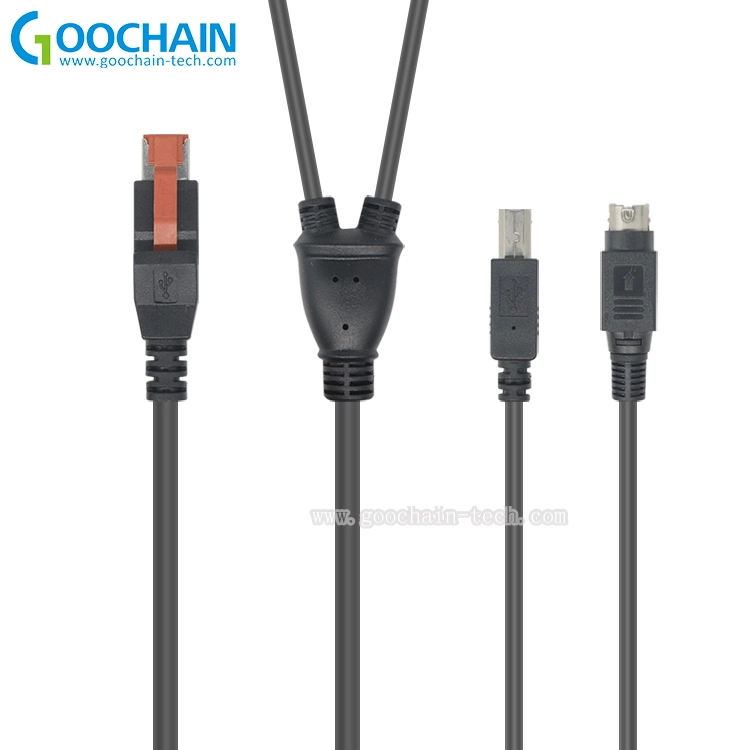 China OEM ODM 24V PoweredUSB NAAR 3PIN HosidenUSB B PoweredUSB Kabel fabrikant