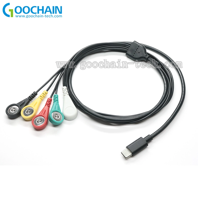 Cina USB 3.1 Tipo C A 4,0 mm Cavo a scatto ECG Cavi USB Tipo C Emg Cavi produttore