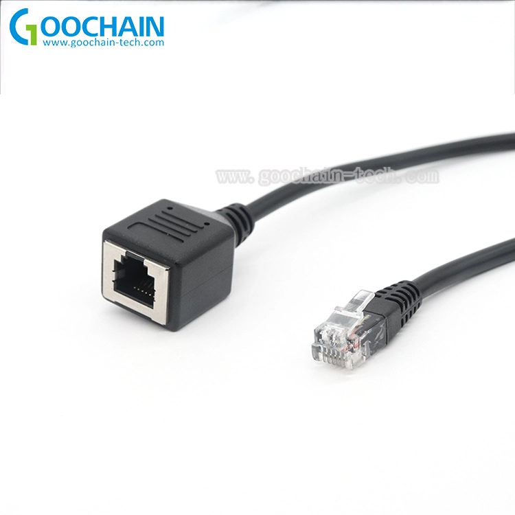 الصين حقن مصبوب مخصص RJ12 6P6C ذكر إلى أنثى تمديد الكابل المزود الصانع