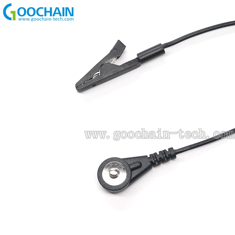 China Custom 4.0mm male medical ecg snap button to small alligator clip cable manufacturer