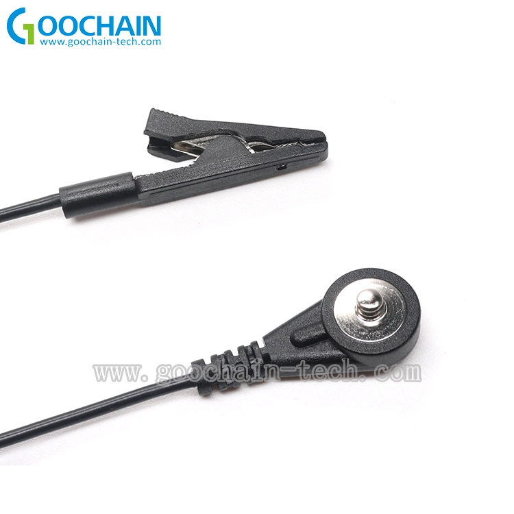 China Custom 4.0mm male medical ecg snap button to small alligator clip cable manufacturer