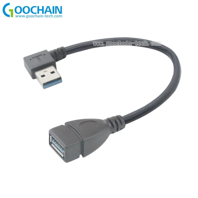 China SuperSpeed Right angle USB 3.0 Male to Female Extension Data Cable manufacturer