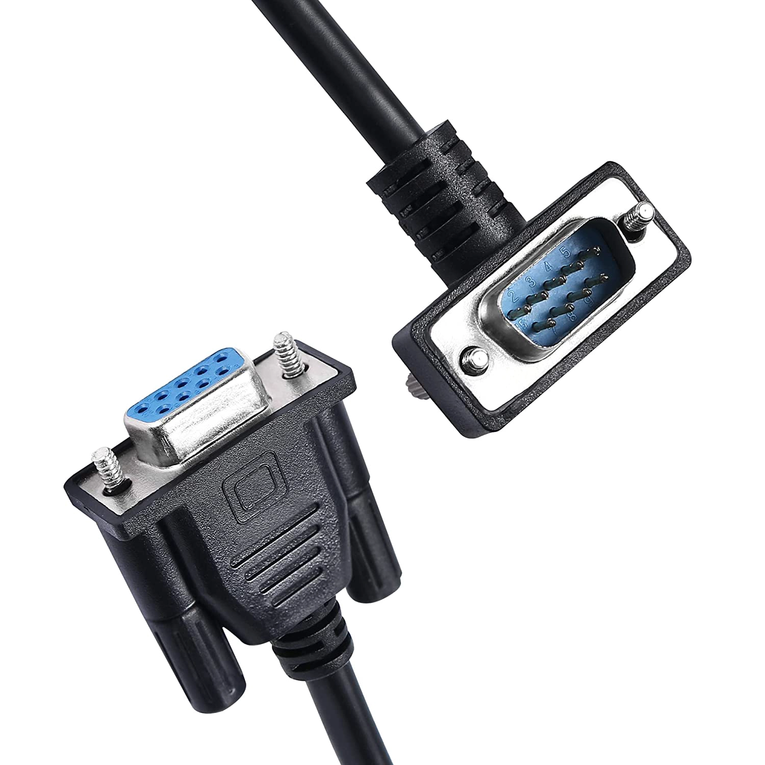 Cina Cavo seriale RS232 DB9 con angolo verso l'alto personalizzato, cavo adattatore DB9 maschio a femmina per la comunicazione dati produttore
