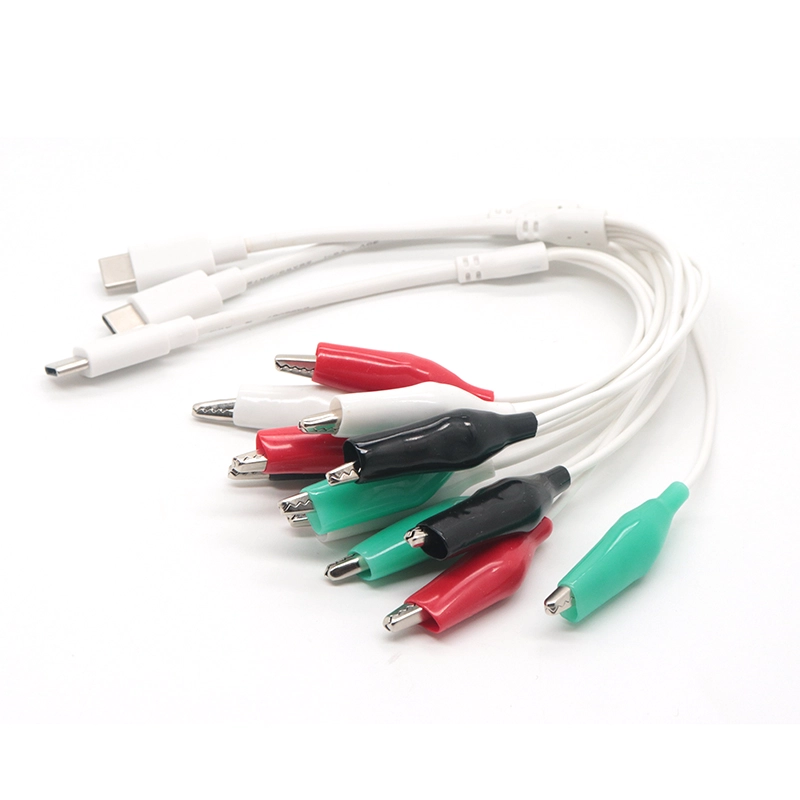 porcelana USB personalizado tipo c a 4 piezas pinzas de cocodrilo cable de prueba pinza de cocodrilo a cable adaptador usb c fabricante