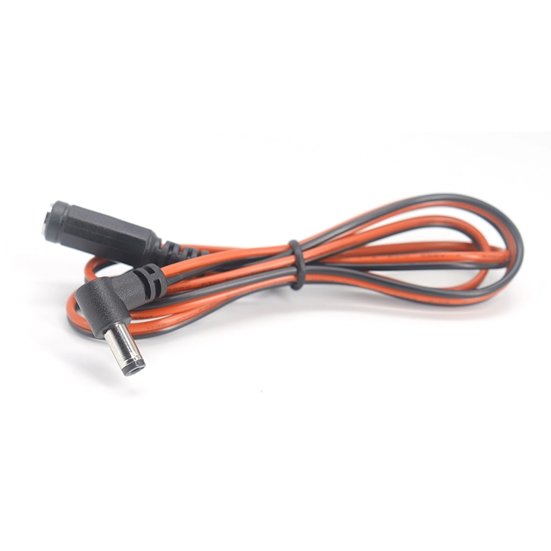 porcelana Enchufe de CC de 5,5x2,1x12 mm en ángulo recto personalizado de 90 grados a cable de conector de CC de 5,5x2,1 mm, UL2468 18AWG fabricante