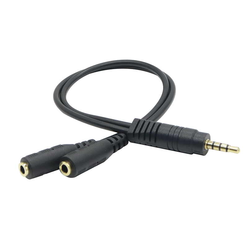 China divisor personalizado de 3,5 mm para cabo auxiliar de áudio duplo adaptador fêmea de 3,5 mm fabricante