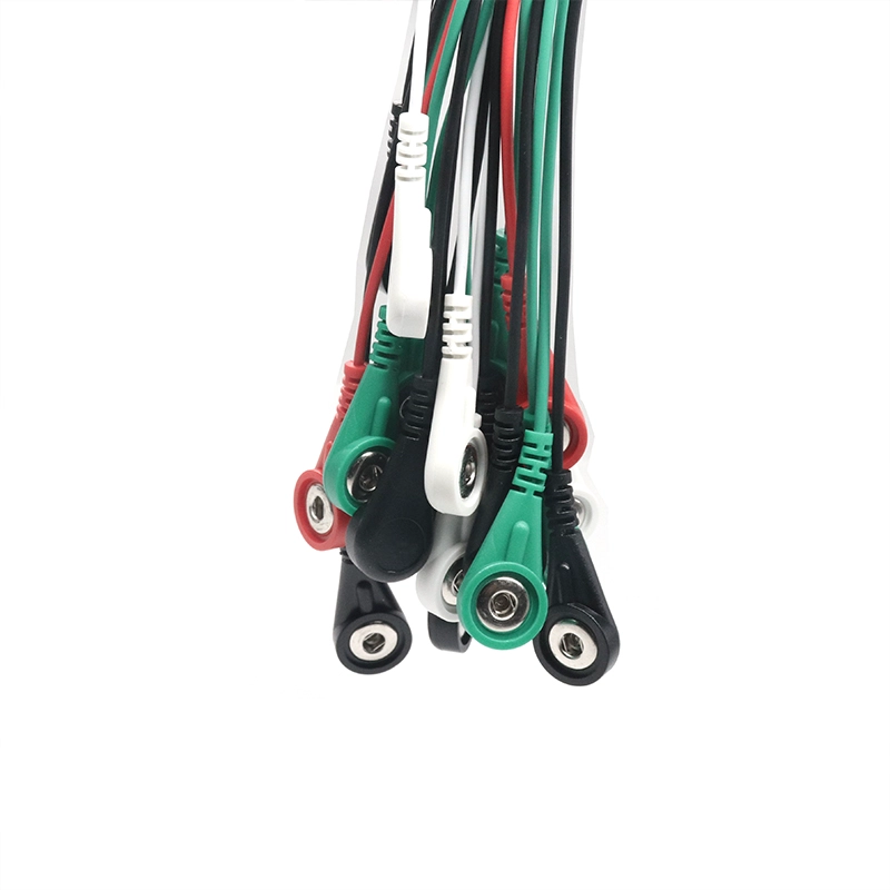 China Op maat afgeschermde 3,5 mm 4,0 mm 5,0 mm ECG EEG EKG EMG Vrouw Snap-to-open end kabel China fabriek fabrikant