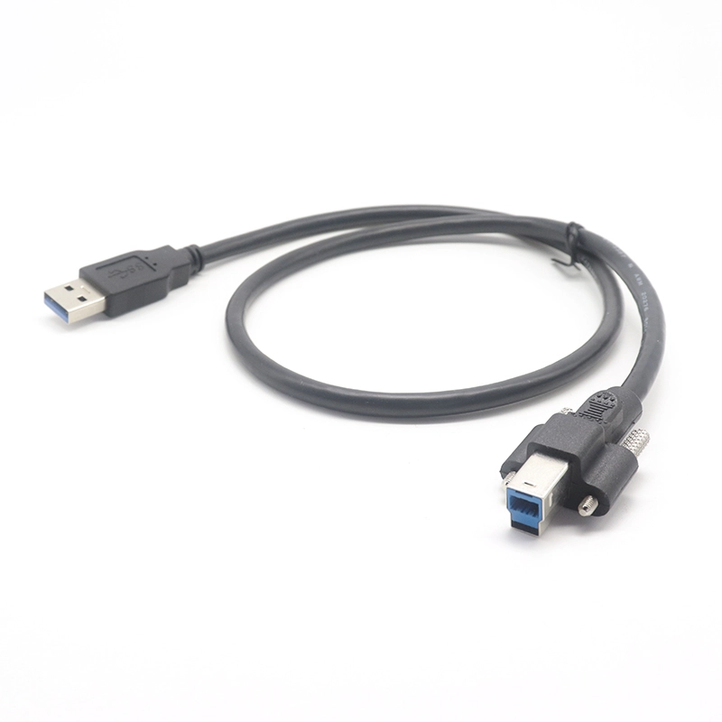 중국 표준 USB 3.0 A 남성-이중 나사 잠금 USB B 남성 프린터 케이블 제조업체