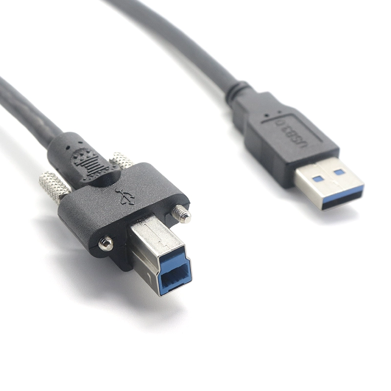 중국 표준 USB 3.0 A 남성-이중 나사 잠금 USB B 남성 프린터 케이블 제조업체