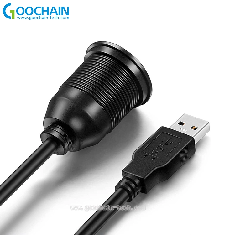 中国 車、ボート、オートバイ、トラックダッシュボード用のUSB3.0防水スクリューパネルマウントダッシュフラッシュ延長ケーブル メーカー